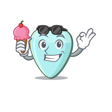 Gitar plectrum maskot tasarımı, dondurmalı.