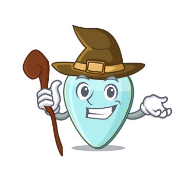 Cadı gibi giyinmiş gitar plectrum 'unun maskot tarzı.