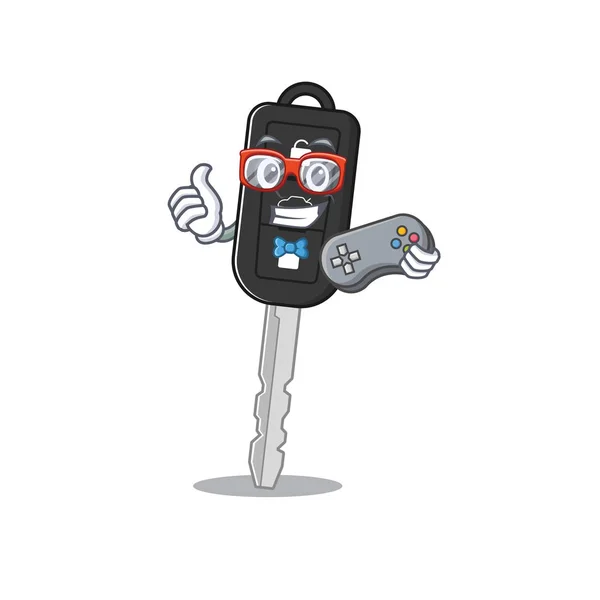 Smiley gamer car key clamon mascot style — стоковий вектор