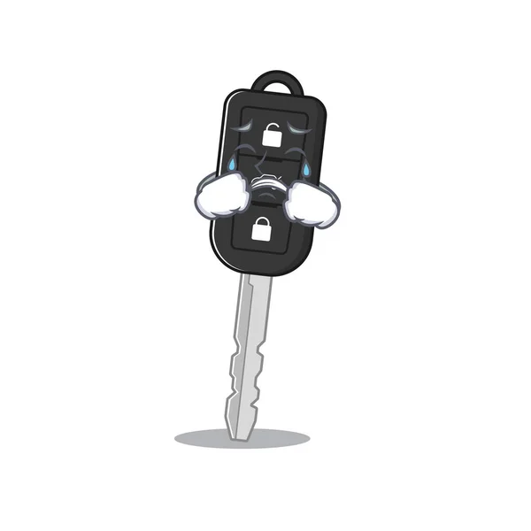 Sad of car key cartoon mascot style — Stock vektor