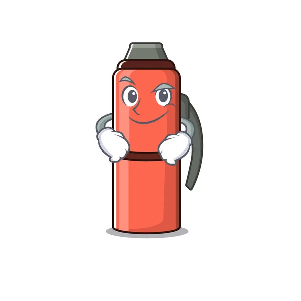 Garrafa térmica legal personagem mascote Scroll com rosto Smirking — Vetor de Stock