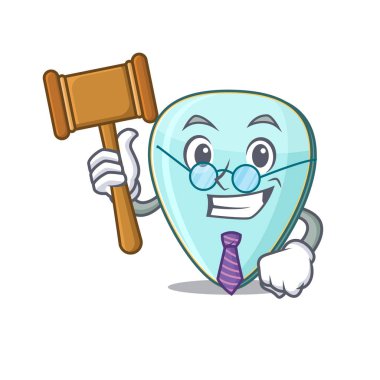 Maskot karakter tarzında akıllı yargıç gitar plectrum