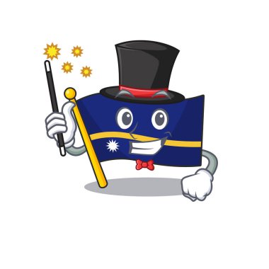 Bir sihirbaz stili olarak bayrak nauru parşömen performansı maskotu