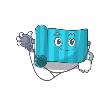 Güzel yoga yatağı. Doktorun içinde aletleri olan bir çizgi film karakteri.