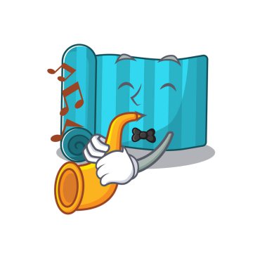 Yoga şiltesi Trompetli çizgi film karakter tasarımı performansı