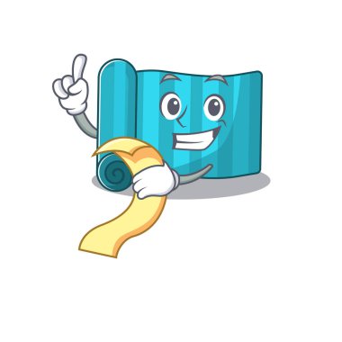 Yoga şiltesi Çizgi film karakteri servis için hazır bekliyor