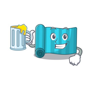 Yoga yatağı, büyük bardaklı maskot tasarımı.