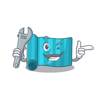 Havalı Mekanik yoga yatağı. Çizgi film karakteri tasarımı.