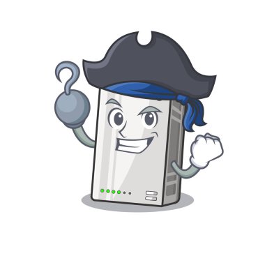 havalı ve komik güç bankası çizgi film stili şapka takıyor