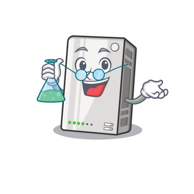 Akıllı Profesör Güç Bankası çizgi film karakteri cam tüp ile