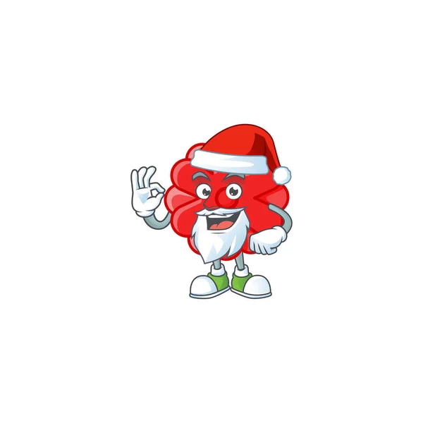 Une image de Santa chinois style d'image de mascotte de fleur rouge avec doigt ok — Image vectorielle