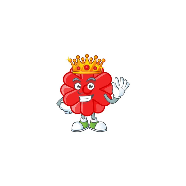 Ohromující čínské červené květy stylizované z krále na karikatuře maskot styl — Stockový vektor