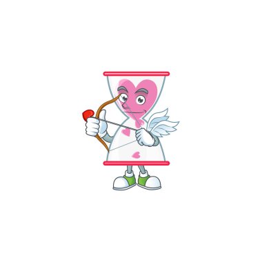 Romantik, tatlı bir aşk saati, ok ve kanatlı bir aşk tanrısı.