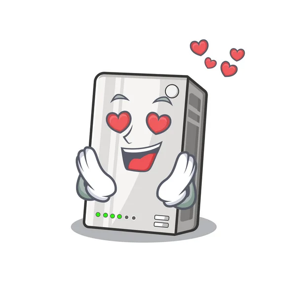Falling in love cute power bank cartoon character design — 스톡 벡터