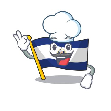 Komik Şef Salvador bayrağı Beyaz şapkalı çizgi film karakteri