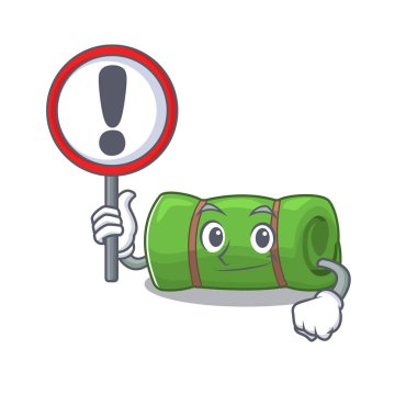 Kamp paspasının çizgi film tasarımı Bir işaret kaldırdı