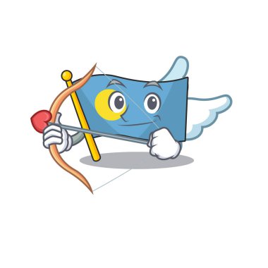 Sevimli bayrak sarayı Oklu ve kanatlı Cupid çizgi film karakteri