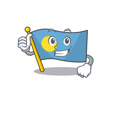 Bayrak sarayının gülümseyen maskotu Başparmak hareketi yapıyor