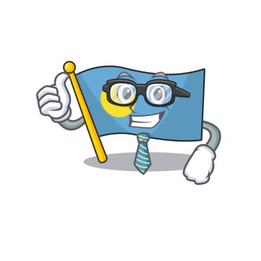 Havalı iş adamı sarayı. Gözlüklü çizgi film karakteri.