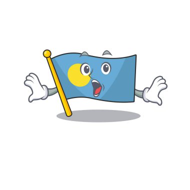 Flag palau parşömeni. Çizgi film karakteri tarzında sürpriz bir hareket.