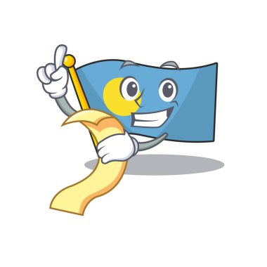 Bayrak sarayı çizgi film karakteri servis için hazır bekliyor