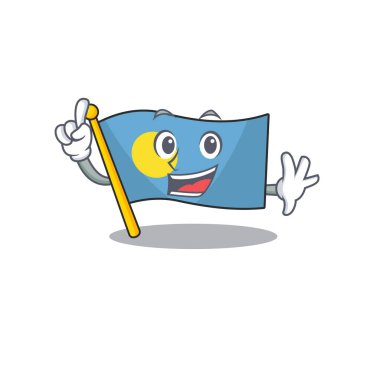 Maskot karakter tarzında bir parmak bayrağı sarayı