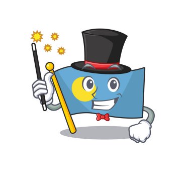 Bir sihirbaz stili olarak bayrak saray maskotu parşömen performansı