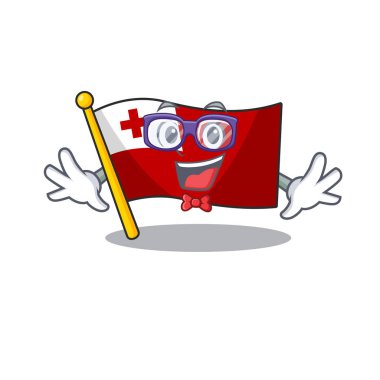 Süper Komik İnek bayraklı tonga Çizgi film karakter tasarımı