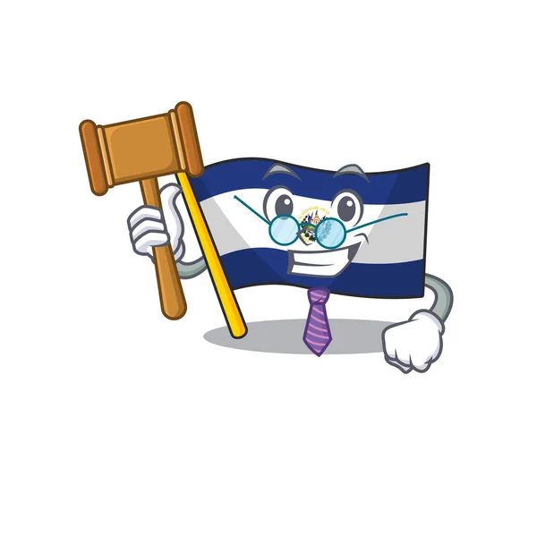 Professional Judge flag el salvador Scroll presented in cartoon character design — 스톡 벡터