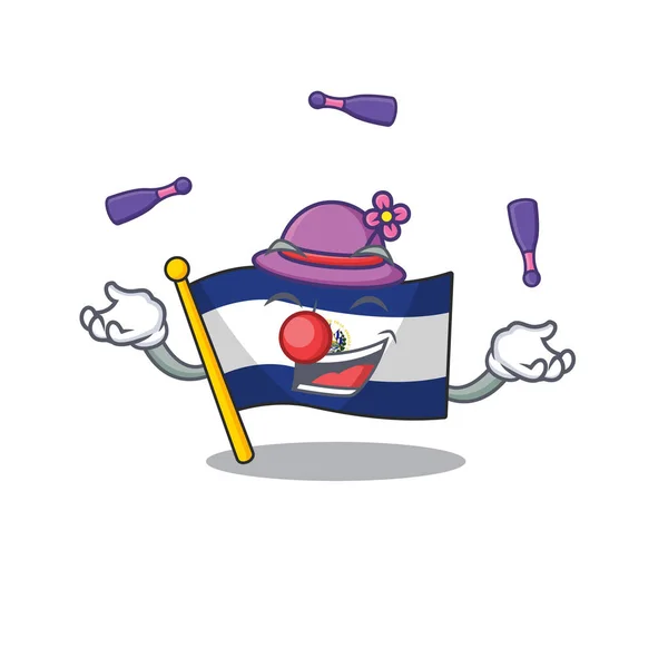 Cool flag el salvador Scroll maskot gaya kartun bermain Juggling - Stok Vektor