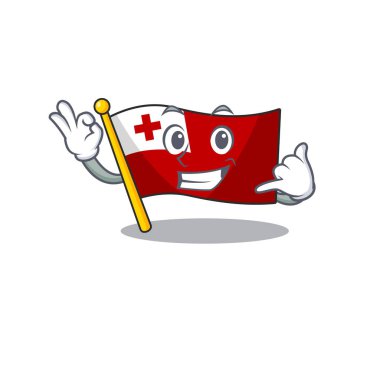 Bana sevimli yüz tongası deyin Maskot çizgi film tasarımı