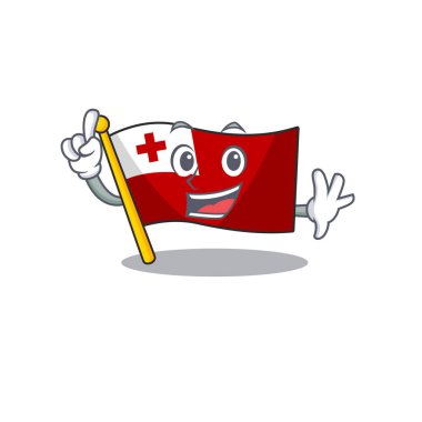 Maskot karakter tarzında bir parmak bayraklı tonga kaydırma