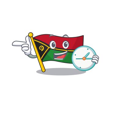 gülümseyen bayrak vanuatu Saat ile çizgi film karakteri biçimi