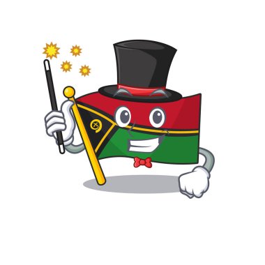 Bir sihirbaz stili olarak bayrak vanuatu parşömen performansı maskotu