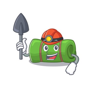 Kendine güvenen madenci kamp paspası Çizgi film karakteri tasarımı