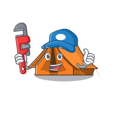 Akıllı Tesisatçı kamp çadırı Çizgi film karakter tasarımı üzerine parşömen