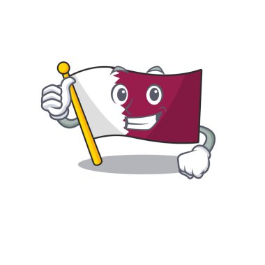 Bayrak Katar 'ın gülümseyen maskotu Başparmak hareketi yapıyor