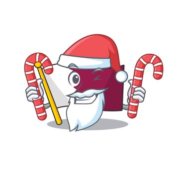 Mutlu bayrak qatar Scroll Noel Baba 'da şekerli çizgi film karakteri