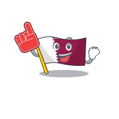 Bayrak qatar Kaydırma Maskot tarzı köpük parmak