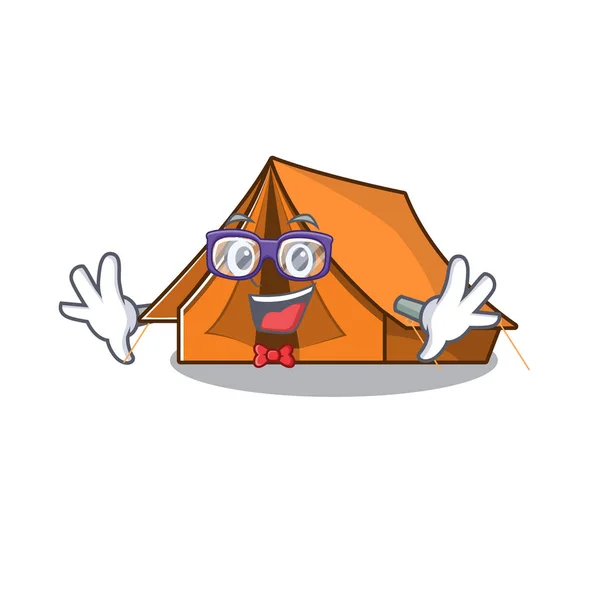 Süper Komik İnek kamp çadırı Çizgi film karakteri tasarımı — Stok Vektör