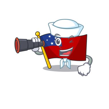 Mutlu Sailor bayrağı samoa Dürbünlü çizgi film tasarımı