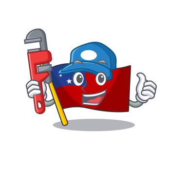 Akıllı Musluk bayrağı samoa Çizgi film karakter tasarımı parşömeni