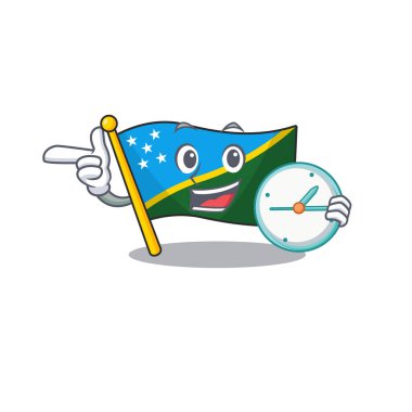 gülümseyen bayrak Süleyman adası Saat ile çizgi film karakteri