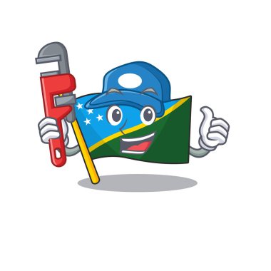 Akıllı Muslukçu bayrak Süleyman adası Çizgi film karakter tasarımı üzerine parşömen