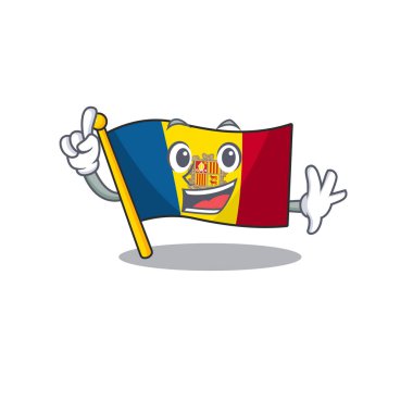 Bir parmak bayrağı ve maskot karakter tarzında kaydırma