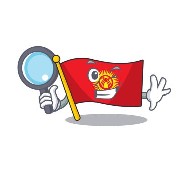 Akıllı bayrak Kırgızistan Kaydırma Dedektifi karakter tasarımı