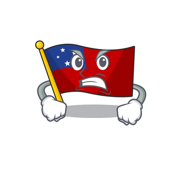 Boze gezicht vlag samoa Scroll tekenfilm karakter ontwerp — Stockvector
