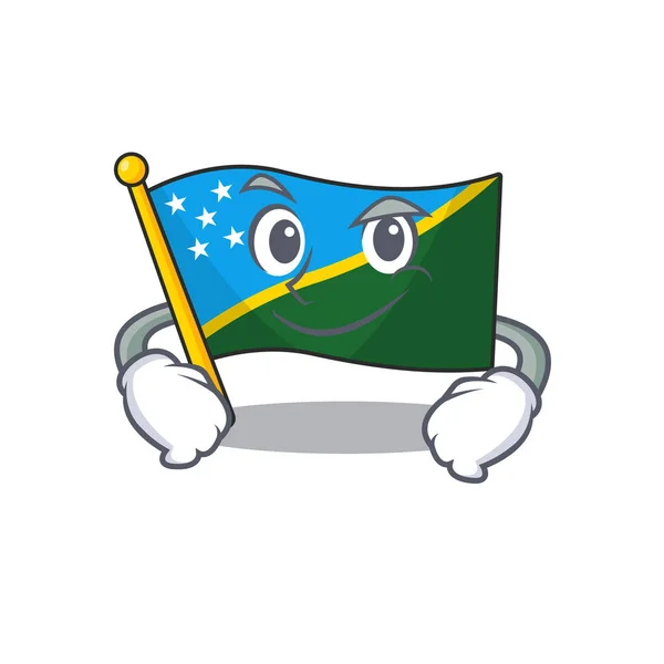 Cool flag solomon island Scroll mascot character with Smirking face — 스톡 벡터