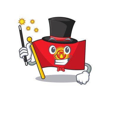 Kırgızistan bayrağının maskotu Sihirbaz tarzı performans