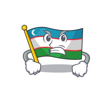 kızgın yüz bayrağı Özbekistan Çizgi film karakter tasarımı